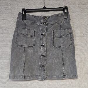 Prana Charcoal Button-Front Mini Skirt